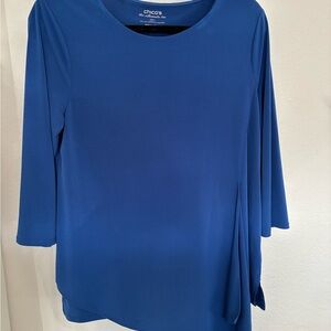 Chico's Cobalt Blue Long-Sleeve Draped Top